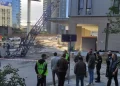 Mecidiyeköy’de Vinç Devrildi