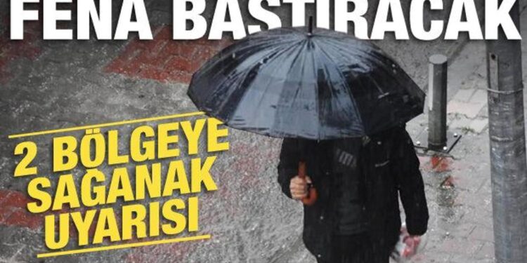 Meteoroloji il il açıkladı: 2 bölgede sağanak yağış bekleniyor!