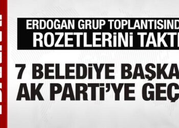 7 belediye başkanı AK Parti’ye geçti: Erdoğan rozetlerini taktı