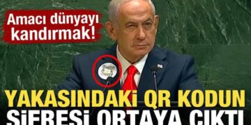 Binyamin Netanyahu’nun yakasındaki QR kodun şifresi!