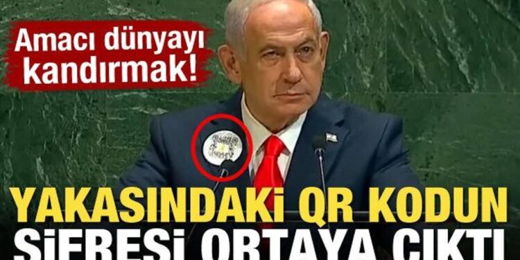 Binyamin Netanyahu’nun yakasındaki QR kodun şifresi!