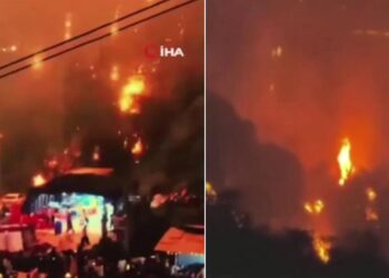 Çin’de korku dolu anlar: Gökten ateş topları yağdı!