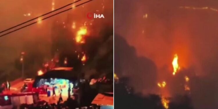 Çin’de korku dolu anlar: Gökten ateş topları yağdı!