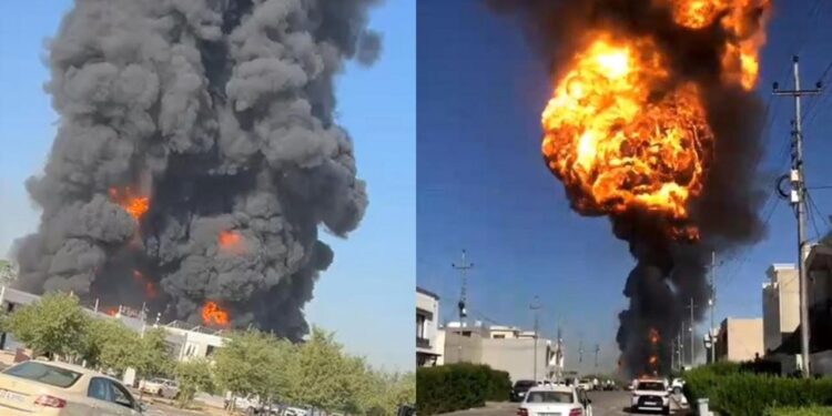 Erbil’de benzin istasyonunda yangın ve patlama: 7 yaralı