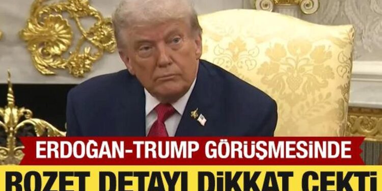 Erdoğan ile görüşen Trump’ın yakasına taktığı rozet dikkat çekti!