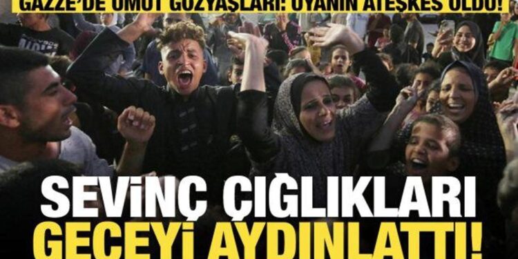 Gazze bu kez ateşkes için ayakta! Sevinç kameralara böyle yansıdı!