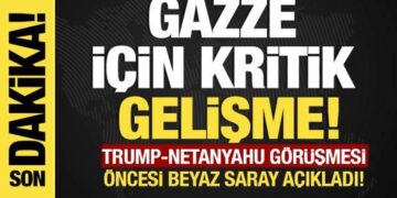 Gazze için kritik gelişme! Trump-Netanyahu görüşmesi öncesi Beyaz Saray açıkladı!
