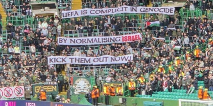 İskoçlar, Avrupa maçında UEFA’ya tepki gösterdi! “İsrail’i hemen atın”