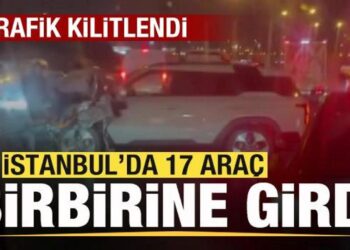 İstanbul’da 17 araç birbirine girdi!