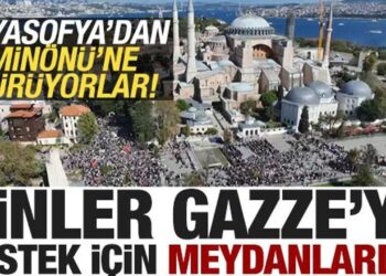 İstanbul’da Büyük Filistin Yürüyüşü! Filolara destek için tek yürek oldular