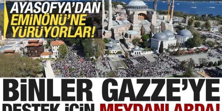 İstanbul’da Büyük Filistin Yürüyüşü! Filolara destek için tek yürek oldular