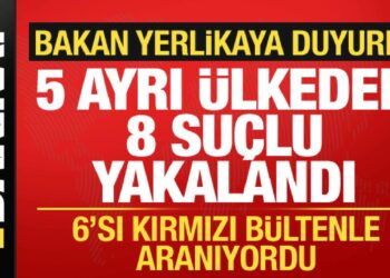 Kırmızı bülten ve ulusal seviyede aranan 8 suçlu Türkiye’ye getirildi