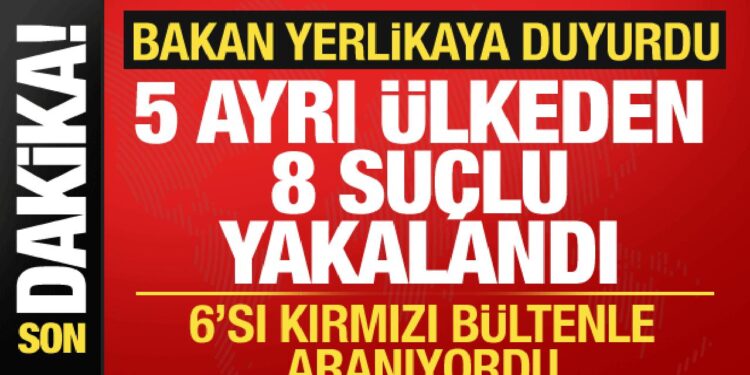 Kırmızı bülten ve ulusal seviyede aranan 8 suçlu Türkiye’ye getirildi