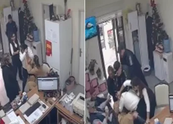 Vatandaş ve muhtar arasındaki kavgayı kamera kaydetti