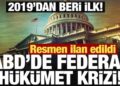 Resmen ilan edildi: ABD’de federal hükümet krizi!