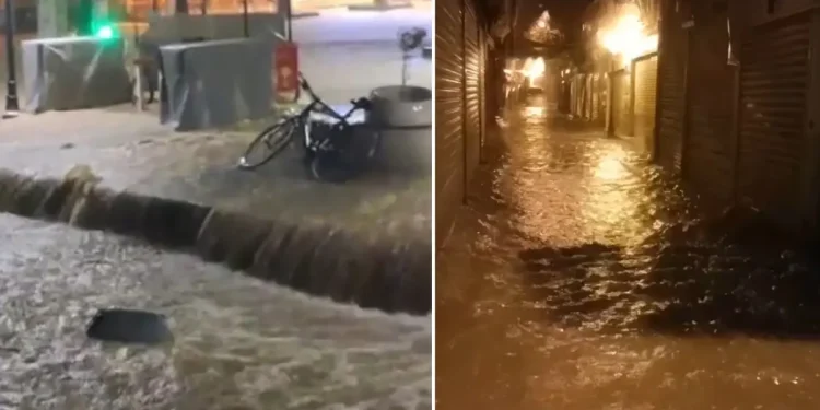 Sarı Kodlu Kentte Deniz Taştı, Çarşı Göle Döndü