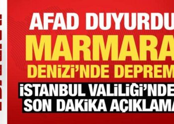 Son Dakika: Marmara Denizi’nde 5 büyüklüğünde deprem! İstanbul Valiliği’nden ilk açıklama
