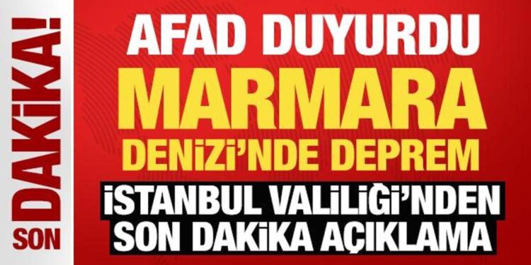 Son Dakika: Marmara Denizi’nde 5 büyüklüğünde deprem! İstanbul Valiliği’nden ilk açıklama