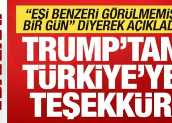 Son dakika: Trump ‘eşi benzeri olmayan bir gün’ diyerek Türkiye’ye teşekkür etti