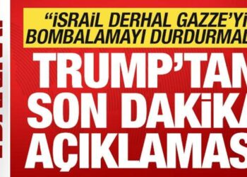 Trump’tan son dakika açıklaması: İsrail Gazze’yi bombalamayı derhal durdurmalı