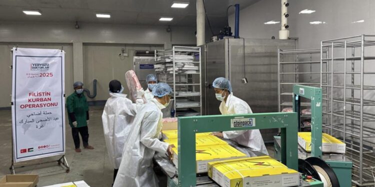 Yeryüzü Doktorları her zorluğa rağmen Gazze’ye kurban eti ulaştırdı