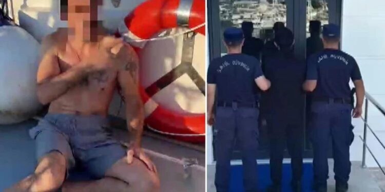 Yüzerek Yunan’a kaçarken yakalandı