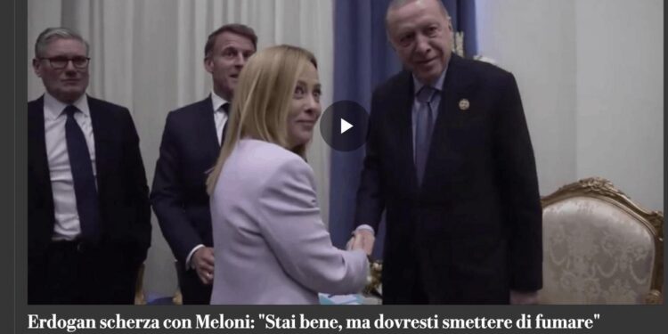 Erdoğan’dan Meloniye sigara uyarısı… İtalya basınında geniş yer aldı!