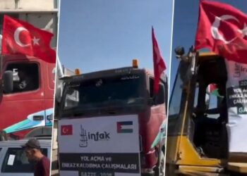 Gazze’nin bir şehrinde daha Türk bayrakları dalgalandı