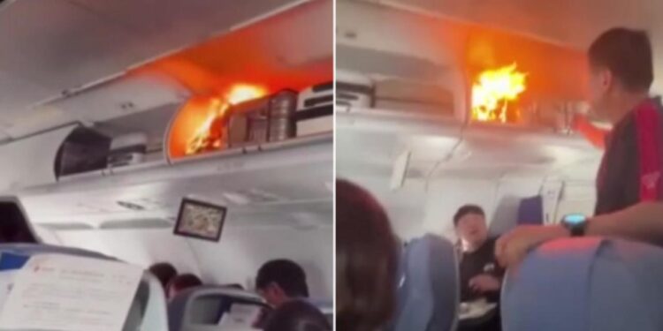 Havada panik! El bagajındaki batarya alev aldı, uçak acil iniş yaptı