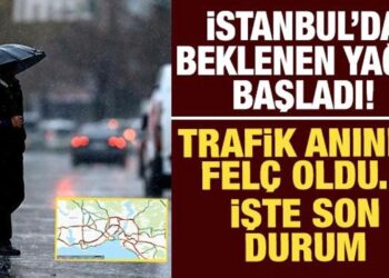 İstanbul’da beklenen yağış başladı, trafik bir anda felç oldu: İşte son durum!