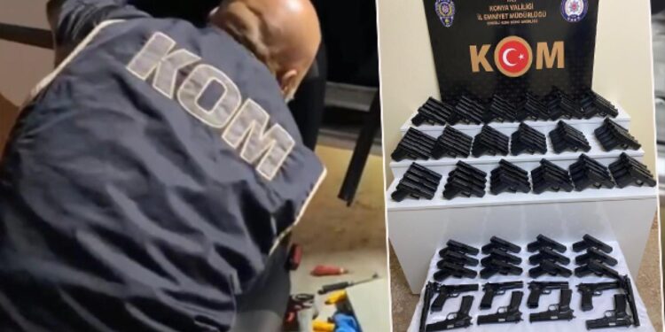 Konya’da durdurulan araçta zula dolusu silah çıktı! Tam 100 adet…