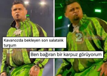 LVBEL C5 Yeşil Eşofman Takımlı Konser Tarzıyla Karpuza Benzetildi!