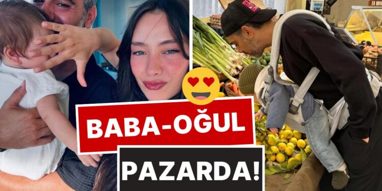 Neslihan Atagül Paylaştı: Kadir Doğulu Minik Aziz’i Kucağına Aldı, Pazar Alışverişine Çıktı!