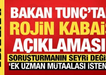 Son dakika: Bakan Tunç’tan ‘Rojin Kabaiş’ açıklaması!