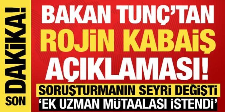 Son dakika: Bakan Tunç’tan ‘Rojin Kabaiş’ açıklaması!