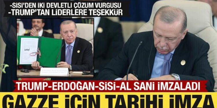 Tarihi Gazze Zirvesi: Liderler niyet belgesini imzaladı! Trump’tan liderlere teşekkür