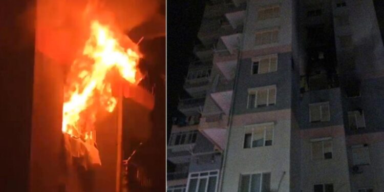 Antalya’da korku dolu anlar! 15 katlı binadaki daire küle döndü