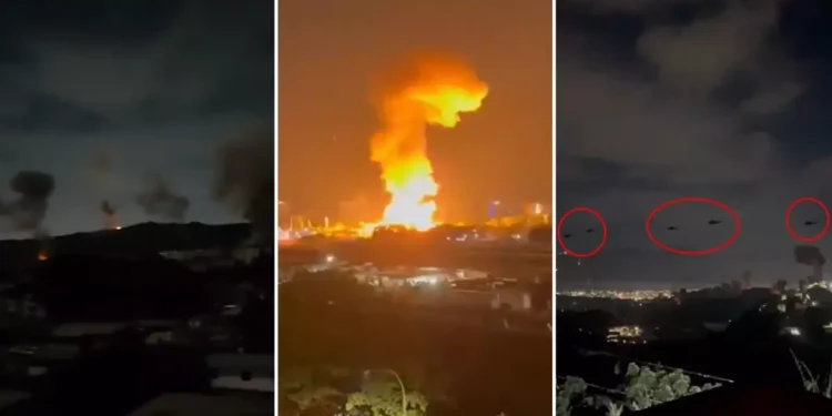 Peş peşe patlamalar! Venezuela’dan ilk kareler