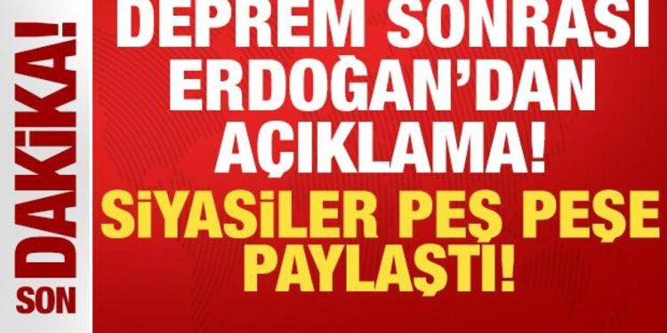 Cumhurbaşkanı Erdoğan’dan Balıkesir depremi açıklaması: Çalışmalar titizlikle sürüyor!