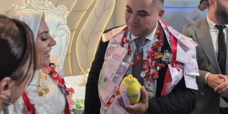 Damada takı yerine ayva taktılar