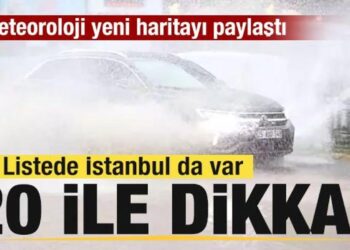 Meteoroloji yeni haritayı paylaştı! İstanbul dahil 20 ile son dakika uyarısı