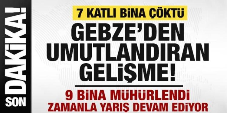 Son dakika: Gebze’de 7 katlı bina çöktü! Yıkılan binadan bir kişi sağ olarak çıkarıldı