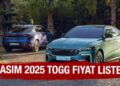 TOGG T10F GÜNCEL FİYAT LİSTESİ | 2025 Kasım TOGG T10F ne kadar? Faizsiz kredi…