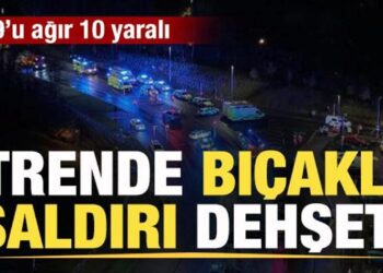 Trende bıçaklı saldırı dehşeti: 9’u ağır 10 yaralı