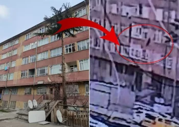 5. kattan düşme anı dehşet görüntülerle kayıtlı