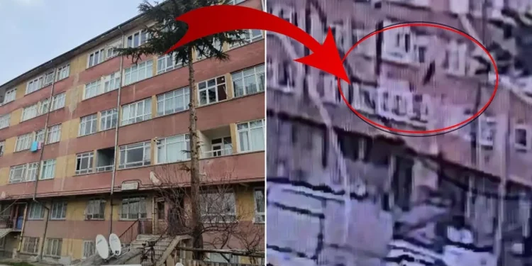 5. kattan düşme anı dehşet görüntülerle kayıtlı