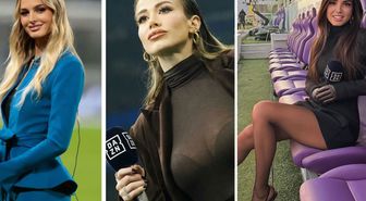 Kadın futbol muhabirleri güzellikleriyle dikkat çekti