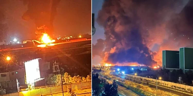 Uluslararası havalimanı vuruldu, uçaklar alev aldı