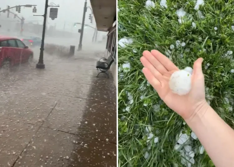 ABD’de yağan dev dolu araçları kullanılamaz hale getirdi