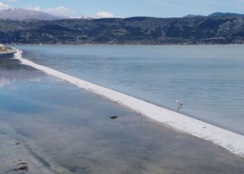 Eğirdir Gölü’nde ortaya çıkan doğal patika şaşırttı